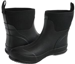 Ladies Shiny Solid Short Rain Boot with Neoprene Rubber