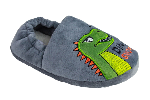 Boys Dino Snore Eye Mask and Soft Boa Moccasin Set