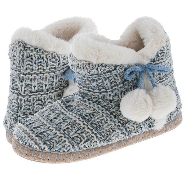 Ladies Woven Knit Slipper Boot