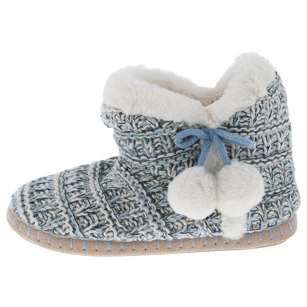 Ladies Woven Knit Slipper Boot