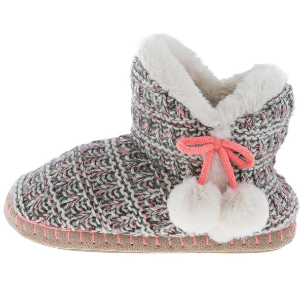 Ladies Woven Knit Slipper Boot