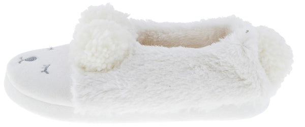 Ladies Faux Fur Sleeping Lamb Moccasin Slipper