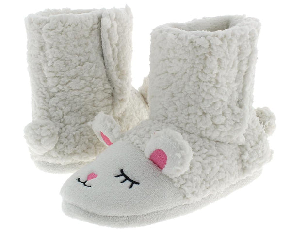 Ladies Faux Fur Sleeping Lamb Slipper Boot