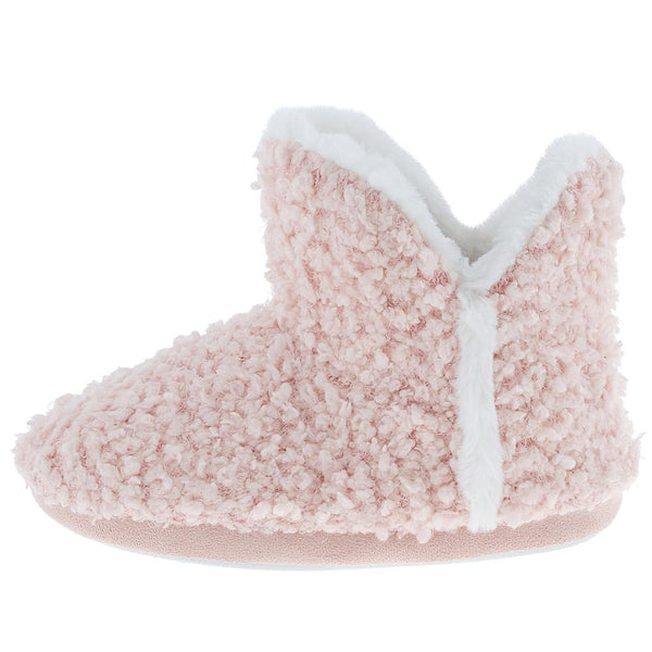 Ladies Blush Knit Slipper Boot