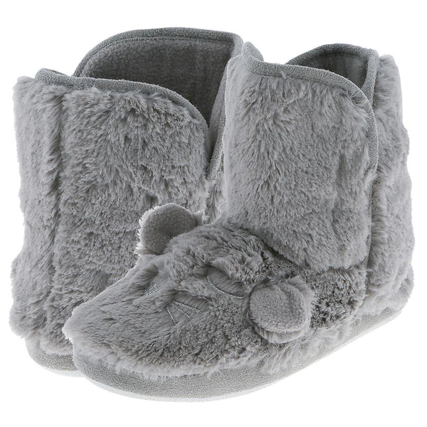 Ladies Faux Fur Sleeping Mouse Slipper Boot