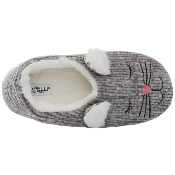Ladies Cat Chenille Clog Slipper