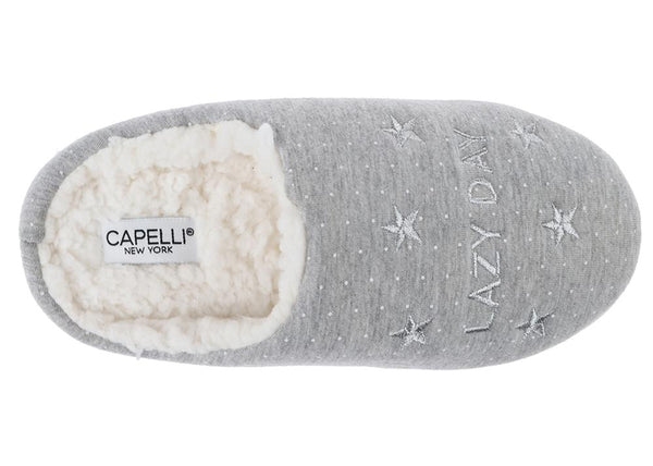 Ladies Lazy Day Polka Dots and Stars Moccasin Slipper