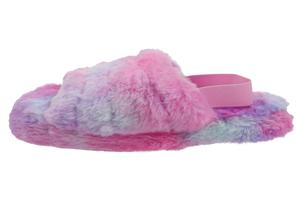 Ladies Multi Faux Fur Slide Slipper