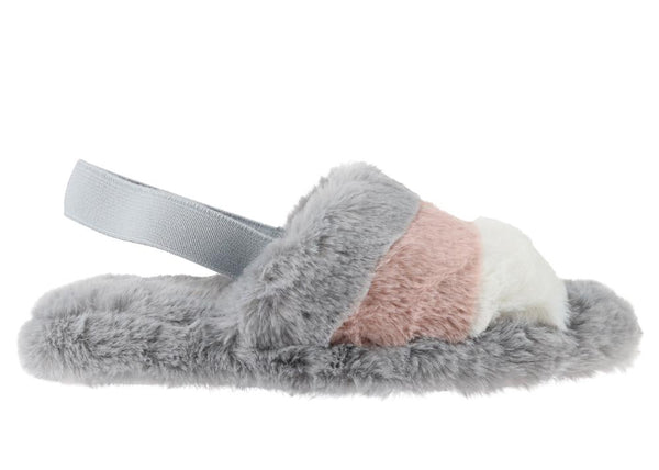Ladies Faux Fur Slide Slipper