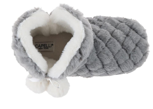 Ladies Quilted Faux Fur Slipper Boot