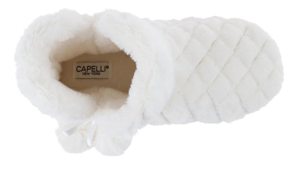 Ladies Quilted Faux Fur Slipper Boot