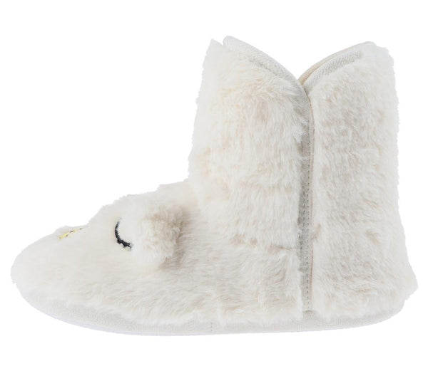 Ladies Faux Fur and Knit Dreamy Bear Slipper Boot