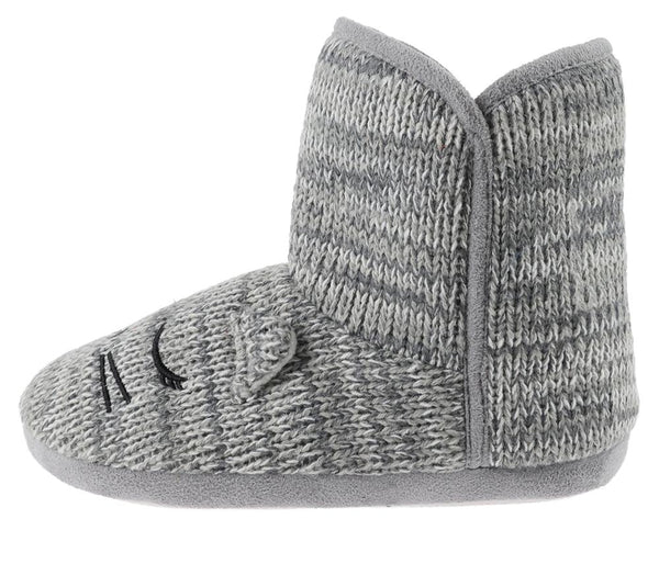 Ladies Knit Sleeping Mouse Slipper Boot