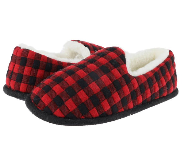 Ladies Quilted Buffalo Plaid Scuff