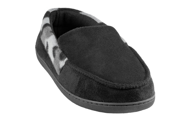 Men's Faux Suede Moccasin with Camo Fleece Cuff