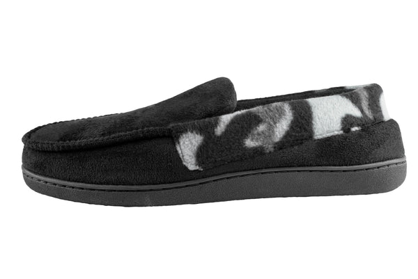 Men's Faux Suede Moccasin with Camo Fleece Cuff