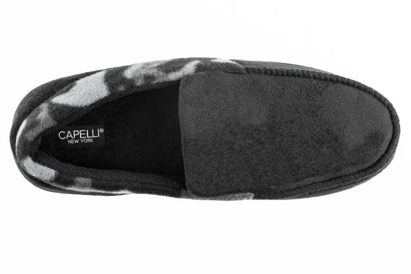 Men's Faux Suede Moccasin with Camo Fleece Cuff