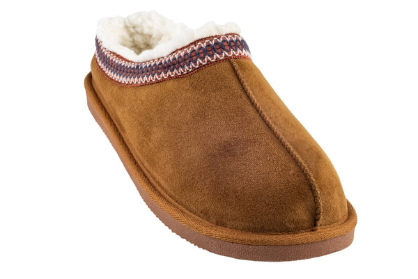 Men's Faux Suede Moccasin with Contrast Whip Stitching