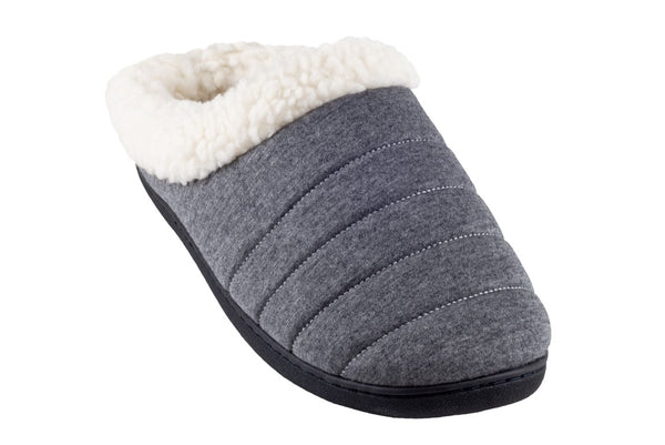 Men's Nylon Scuff with Faux Berber Lining, Sock and Trim
