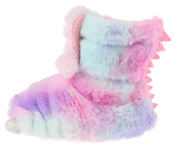 Toddler Girls Multi Color Faux Fur Claw Boot with 3D Parts