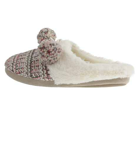 Ladies Knit Scuff Slip-On Slipper