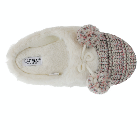 Ladies Knit Scuff Slip-On Slipper