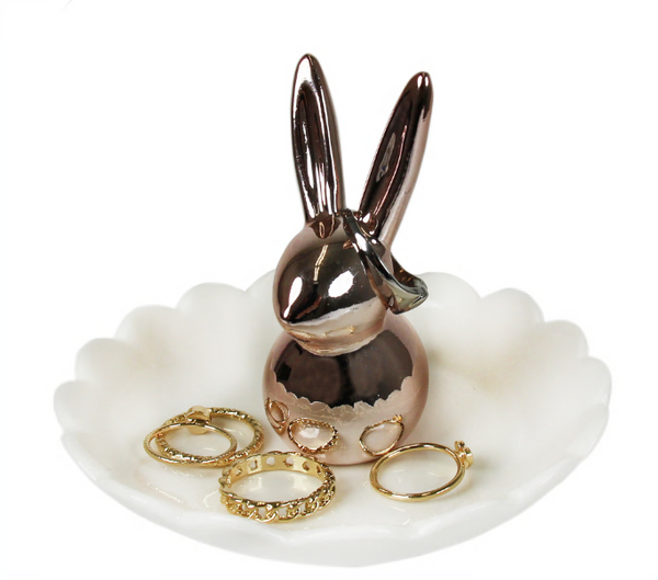3D Bunny Ceramic Trinket Tray