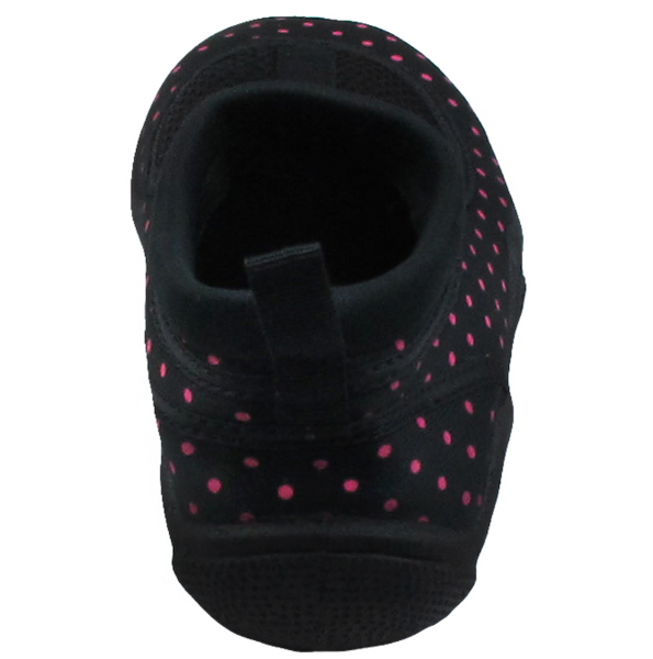 Girls Black and Pink Dotted Aqua Shoes