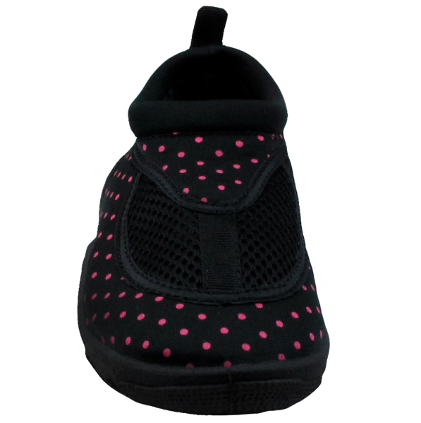 Girls Black and Pink Dotted Aqua Shoes