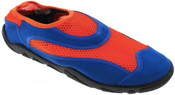 Men's Blue and Orange Aqua Shoes
