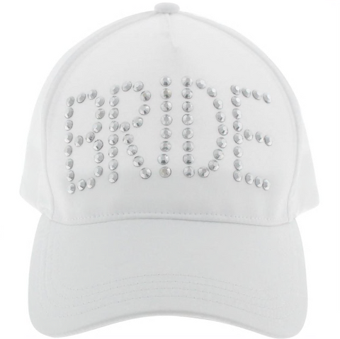 "Bride" Satin Baseball Hat with Veil