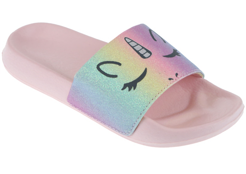 Girls Glitter Unicorn Slip-On Slide Sandal – Capelli New York