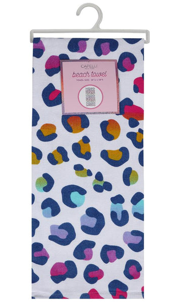 Rainbow Cheetah Cotton Velour Beach Towel