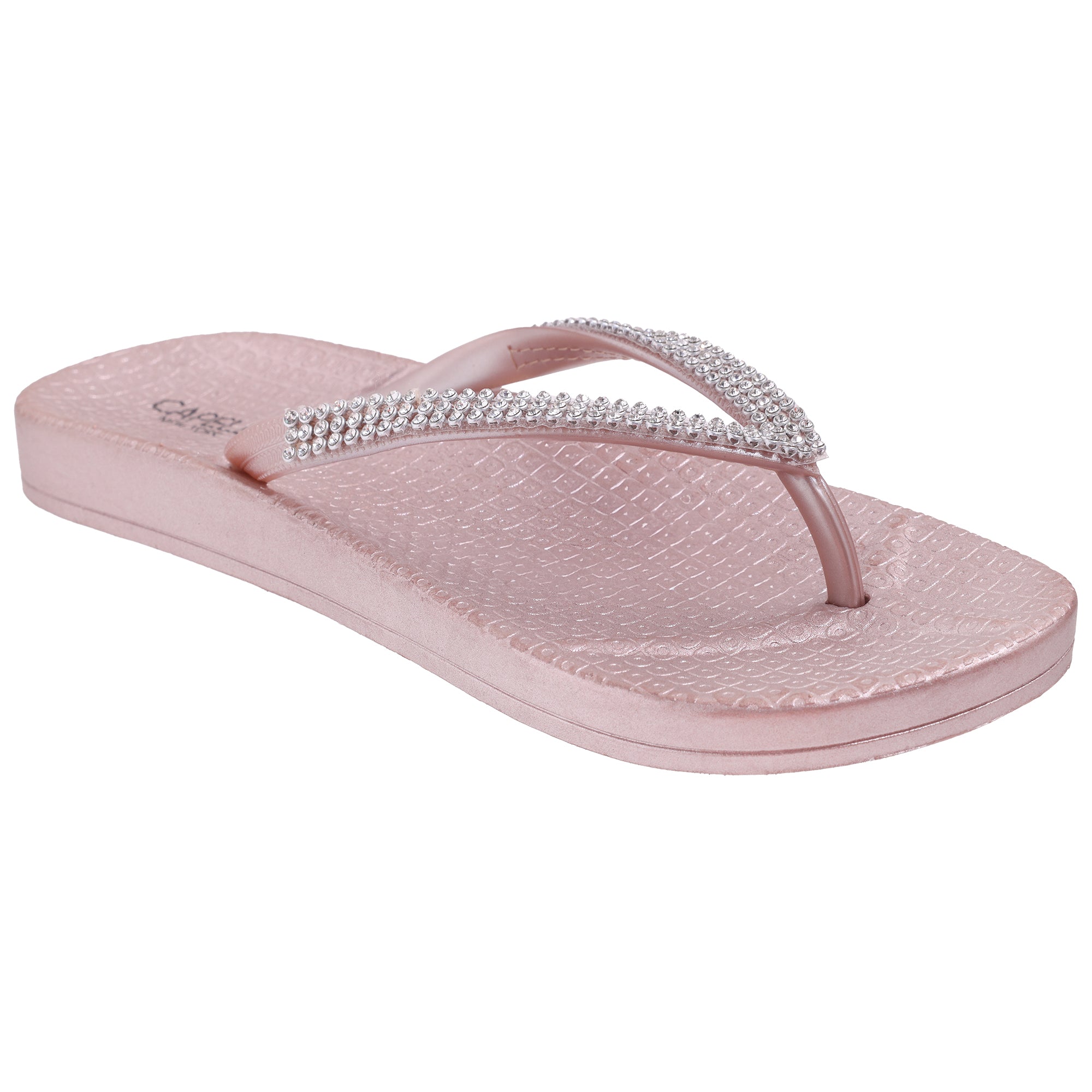 Ladies Fashion Flip Flops with Rhinestone Trim – Capelli New