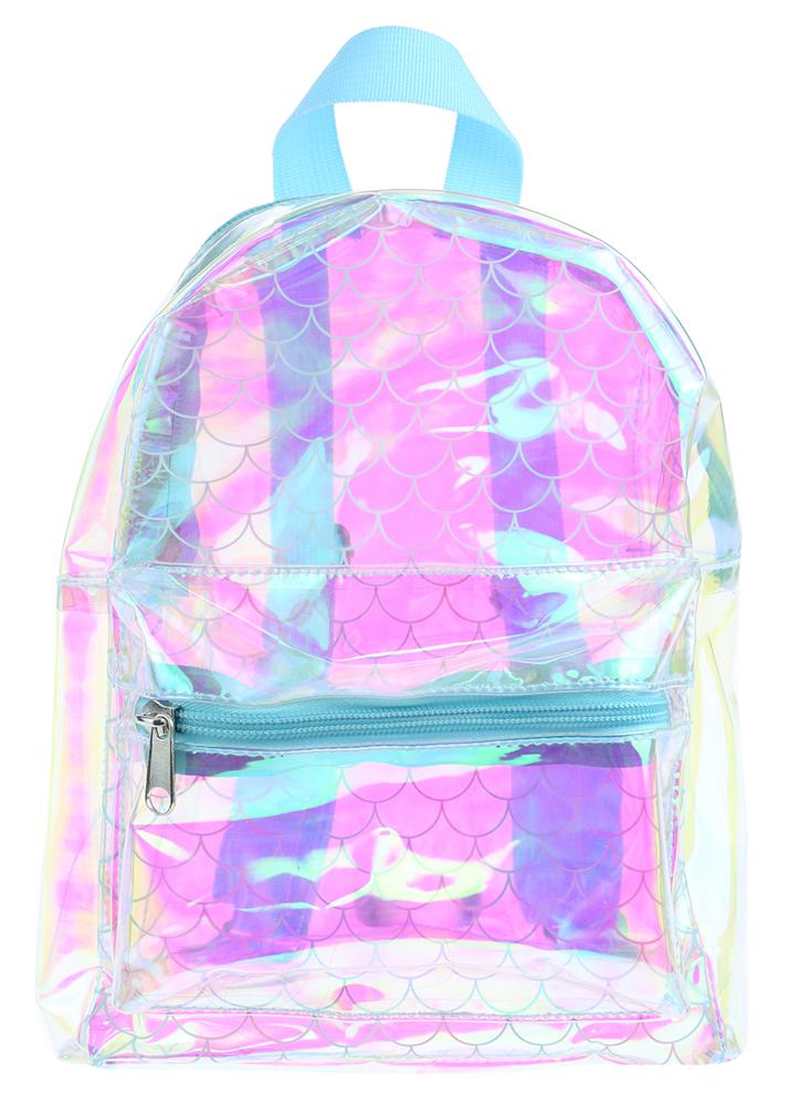 Mermaid Printed Jelly PVC Mini Backpack with Nylon Straps