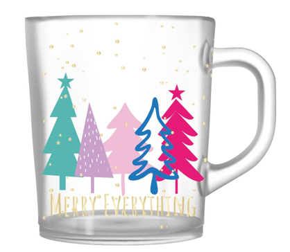 Merry Everything Clear Glass Mug