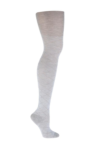 2 Pack Diamond Pointelle and Solid Sweater Knit Full Tights