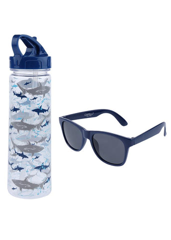 Sharks Water Bottle with Sunglasses Set