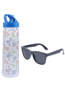 Video Games Water Bottle with Sunglasses Set