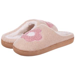 Ladies Indoor Slipper with Flower Applique and Embroidery
