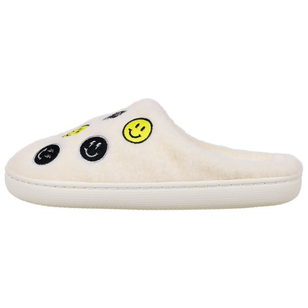 Ladies Wool Scuff with Multi Smiley Face Applique