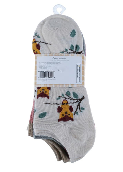 Fall Critters 10 Pack No Show Socks