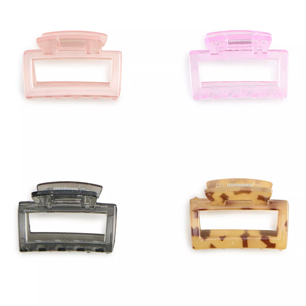 Ladies 4pc Rectangle Claw Clips