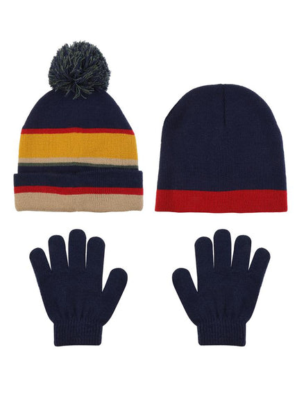 Boys 3 Piece Hat & Gloves Set