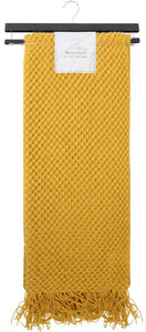 Solid Mustard Tufted Acrylic Throw with Fringed Edges