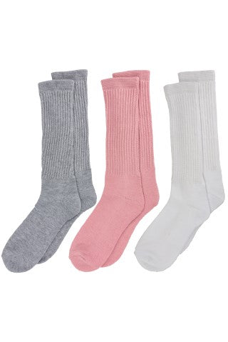 Capelli New York Slouch Crew Pack Solid 3 Socks Ribbed 12