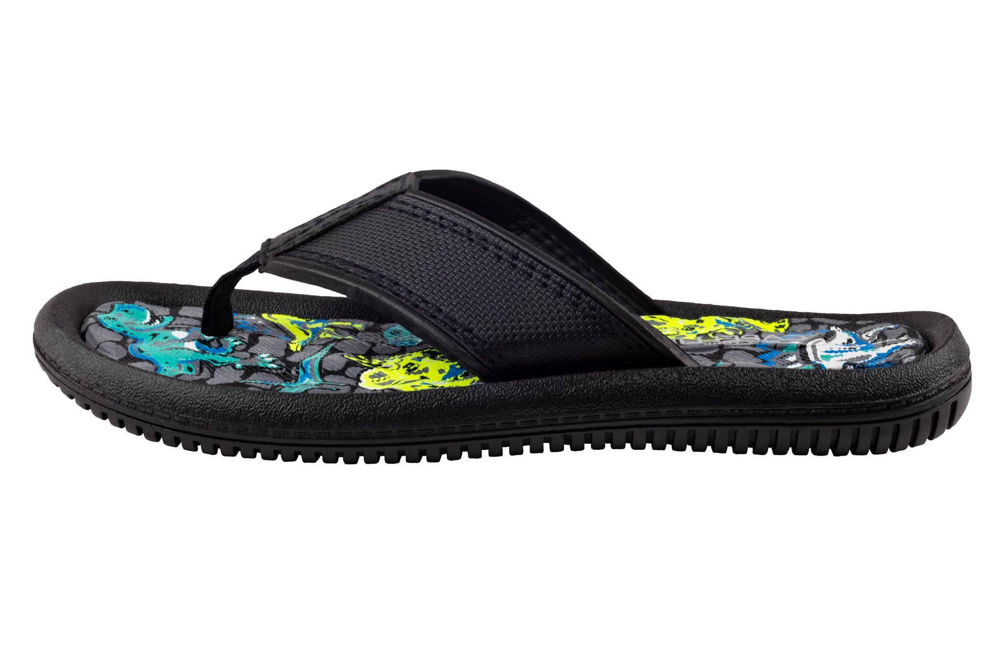 Boys Faux Leather Dino Printed Flip Flop – Capelli New York