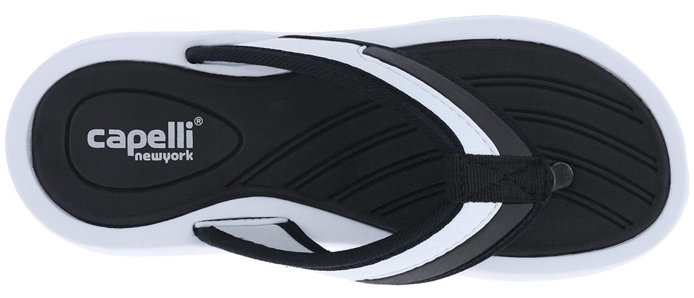 Capelli New York Ladies EVA Wedge Flip Flops - Rhinestone Trim, Comfort Footbed, 1.25 Inch Heel - View #9