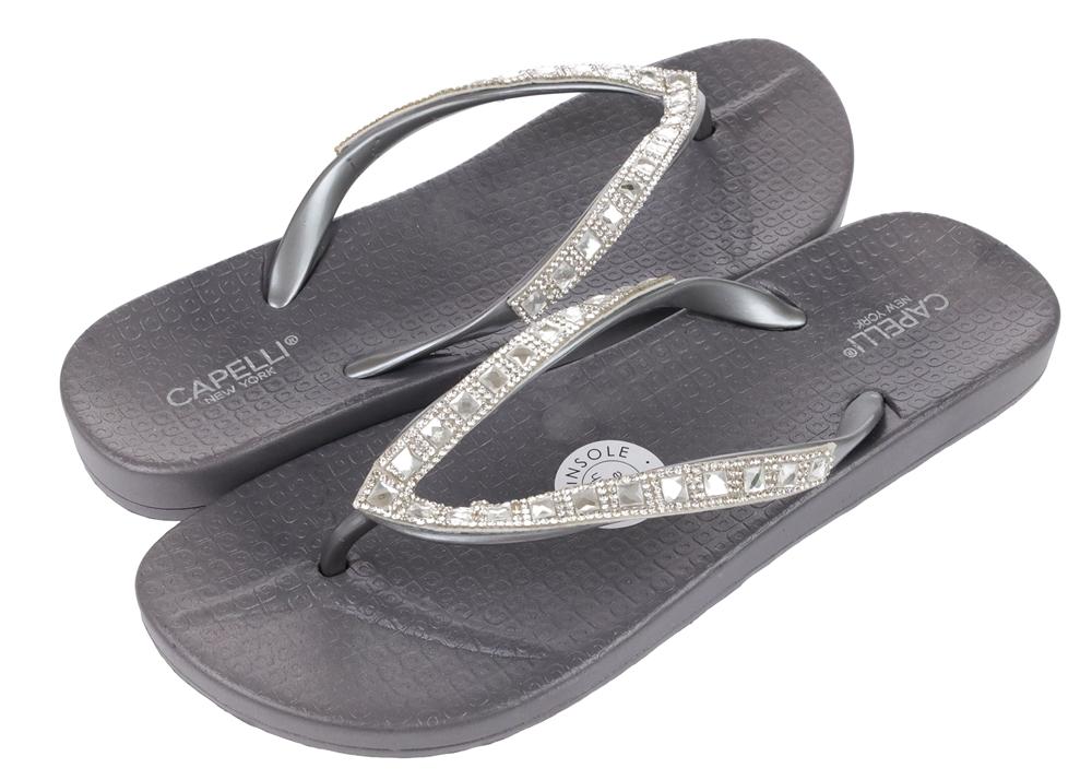 Capelli new york rhinestone flip flops clearance