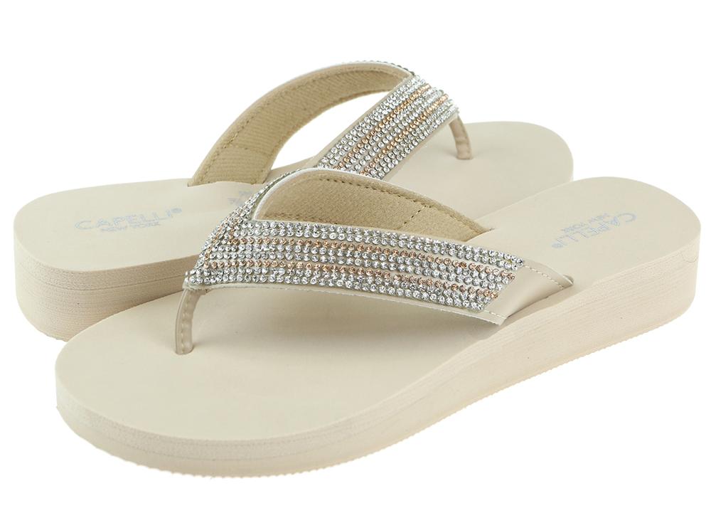 Grey wedge flip flops top